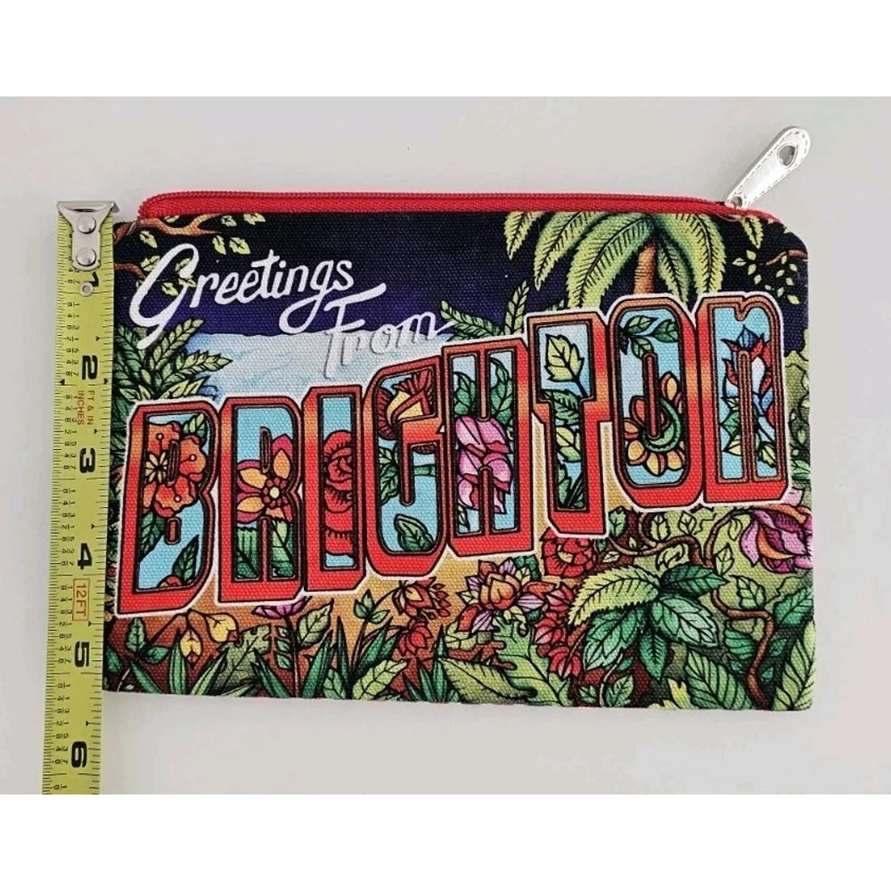 Brighton Greetings From Brighton Floral Cosmetic Makeup Travel Pouch Zipper Bag